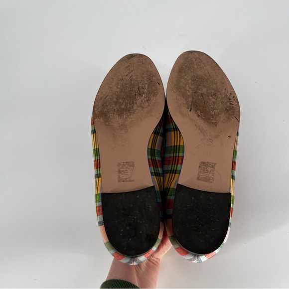 J. Crew Ribbon Plaid Academy loafers green blue yellow - 10 - Picture 10 of 11